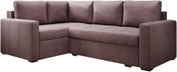 Designer Sofa Cortino mit Schlaffunktion und Stauraum Samt Rosé Links