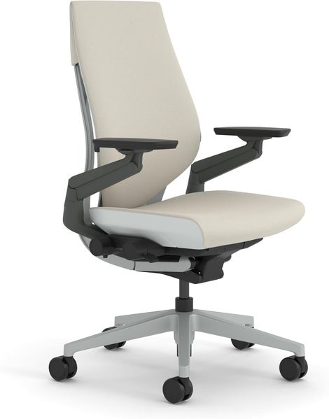 Steelcase Gesture Ergonomischer Bürostuhl mit 360° Armlehnen und 3D-Live Back Lumbalstütze Beige, 66 x 62.5 x 104