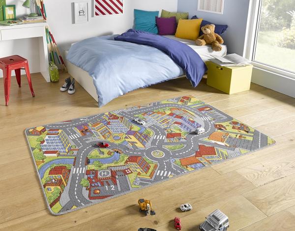 Hanse Home Spielteppich Kinderteppich Smartcity grau 90x200 cm