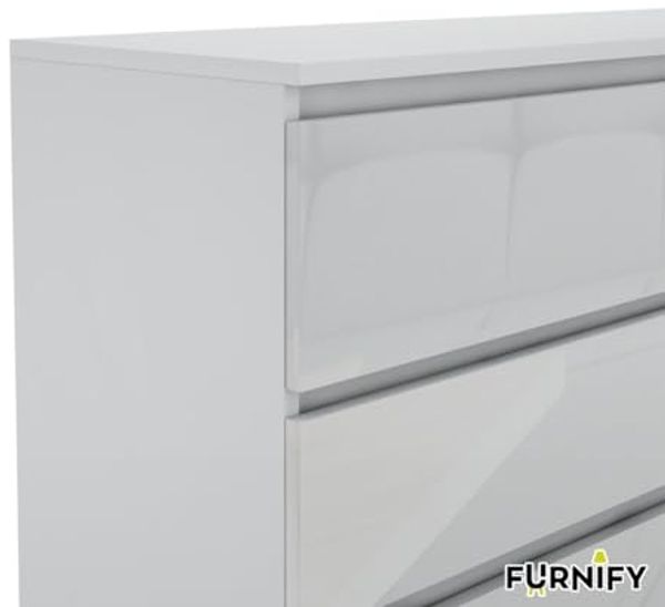 Furnify Kommode Schöne moderne Kommode 120 cm mit 6 Schubladen in Weiß Bild 6
