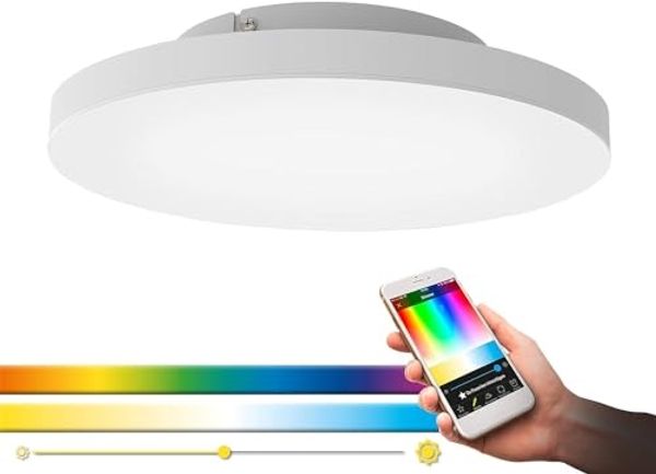 Eglo 32355 LED-Panel Deckenleuchte Crosslink TURCONA-C weiss H:6cm Ø:45cm dimmbar 2700-6500K mit Connect Funktion