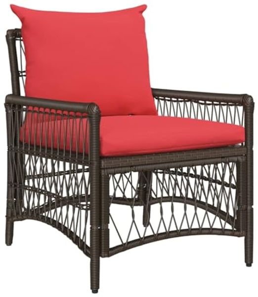vidaXL Gartenstuhl mit Kissen Braun 73 x 61 x 77 cm Poly-Rattan 42006223
