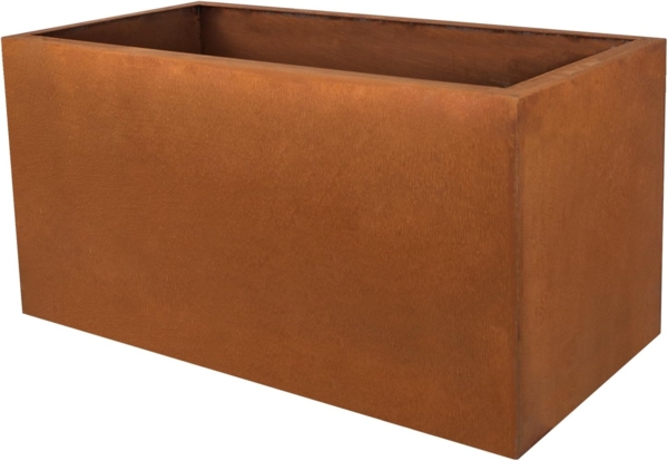 Köhko Pflanzkübel DesignerBlumenkübel aus Cortenstahl Pflanztopf in Edelrost-Optik Trog