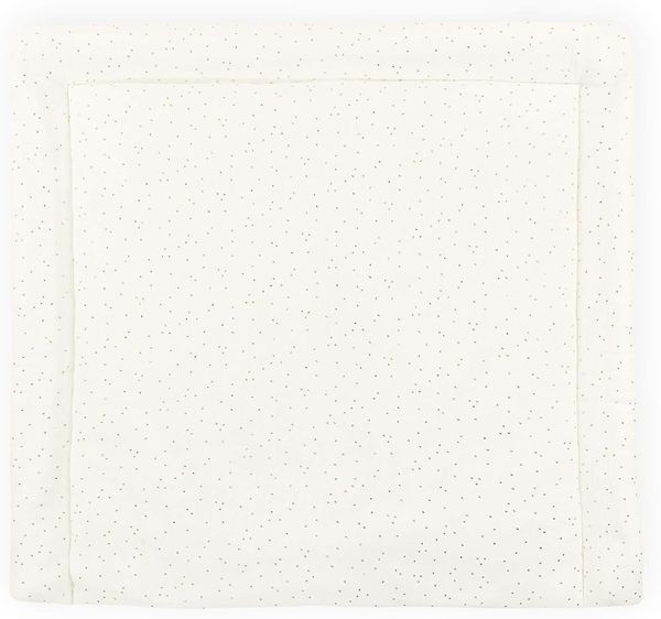 KraftKids Wickelauflage in Musselin goldene Punkte auf Weiß, Wickelunterlage 85x75 cm (BxT), Wickelkissen