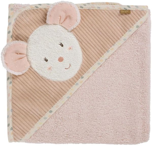Fehn feehnLAND Kapuzenbadetuch Maus Rose 80 x 80 cm