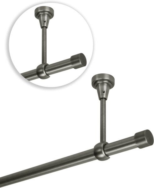 MDEKOR Gardinenstange Vorhangstange 19mm, 1-läufig, kürzbar, 1-läufig Wand oder Deckenmontage, 120 cm Antik Stahl Bild 2