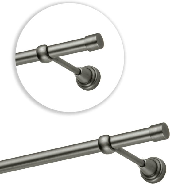 MDEKOR Gardinenstange Vorhangstange 19mm, 1-läufig, kürzbar, 1-läufig Wand oder Deckenmontage, 120 cm Antik Stahl Bild 3