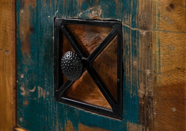 Massivmoebel24 Kommode (Kommode Altholz 125 x 40 x 150 mehrfarbig lackiert NATURE OF SPIRIT #60) Bild 6