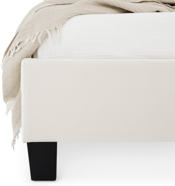 IDIMEX Polsterbett BAGO, Jugendbett mit LED Beleuchtung & Lattenrost Samtbezug cremeweiß Bild 5