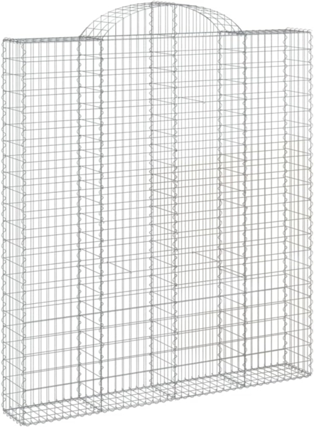 vidaXL Gabione mit Hochbogen 200x30x220/240 cm Verzinktes Eisen 153491