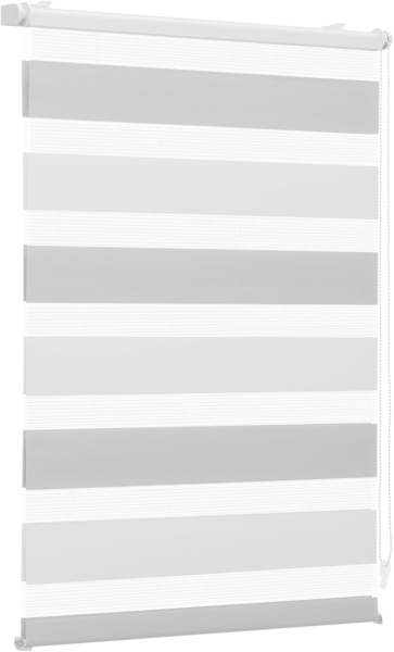 Sekey Doppelrollo Klemmfix ohne Bohren für Fenster, Zweifarbig Doppelrollo 80 cm breit, Duo Rollo Jalousie Sonnenschutz, 80x150 cm, Weiß & Hellgrau