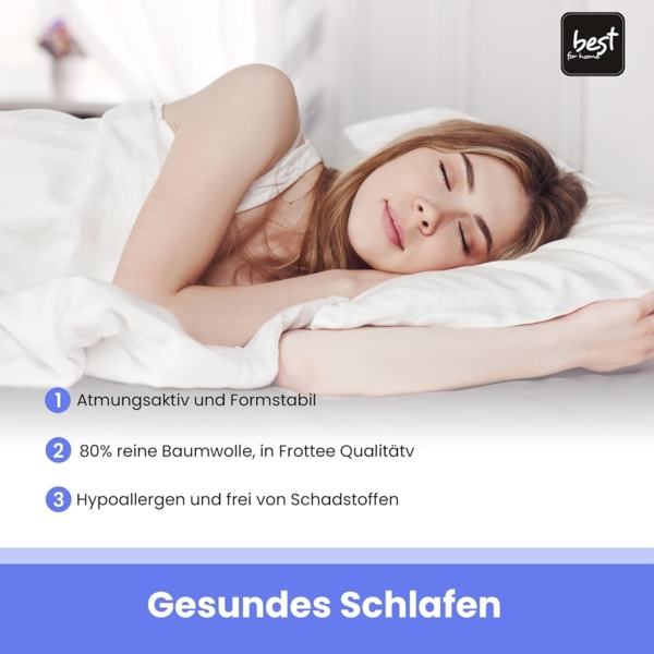 Best for You Spannbettlaken Frottee-Spannbettlaken aus Baumwollmix – Komfort & Passform, Frotte, Gummizug: Rundum Bild 6