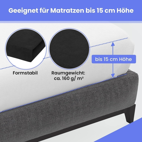 Best for You Spannbettlaken Frottee-Spannbettlaken aus Baumwollmix – Komfort & Passform, Frotte, Gummizug: Rundum Bild 4