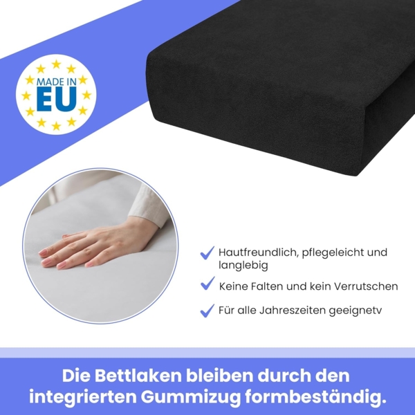 Best for You Spannbettlaken Frottee-Spannbettlaken aus Baumwollmix – Komfort & Passform, Frotte, Gummizug: Rundum Bild 5