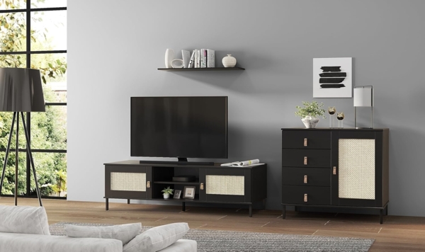 Woodroom TV-Board Valencia, Kiefer massiv lackiert, BxHxT 105x47x40 cm Bild 7