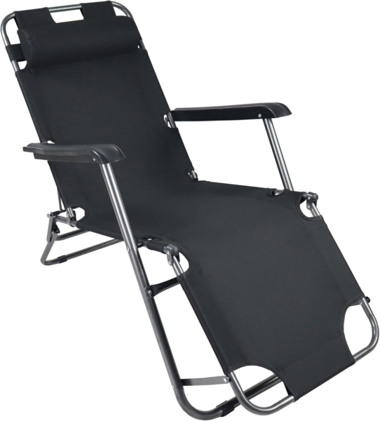 VCM Sonnenliege Maltosa 919970 Schwarz L. 153 x H. 27 x B. 60 cm