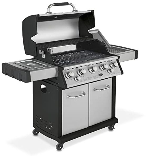Justus 'Mars Plus' Gasgrill, 5+1 Brenner, Backburner, Edelstahl silber / schwarz, 158 x 62 x 122 cm