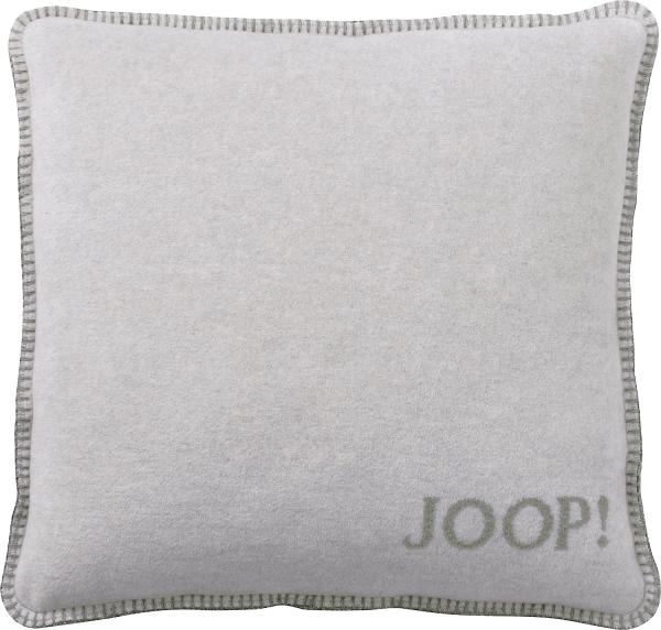 JOOP Uni Kissen Doubleface | 50x50 cm Dekokissen gefüllt | Silber-Jade