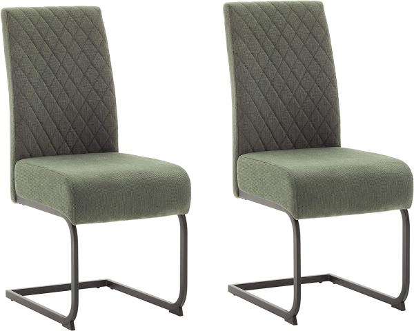 2 x Stuhl Derry olive Freischwinger Chenille