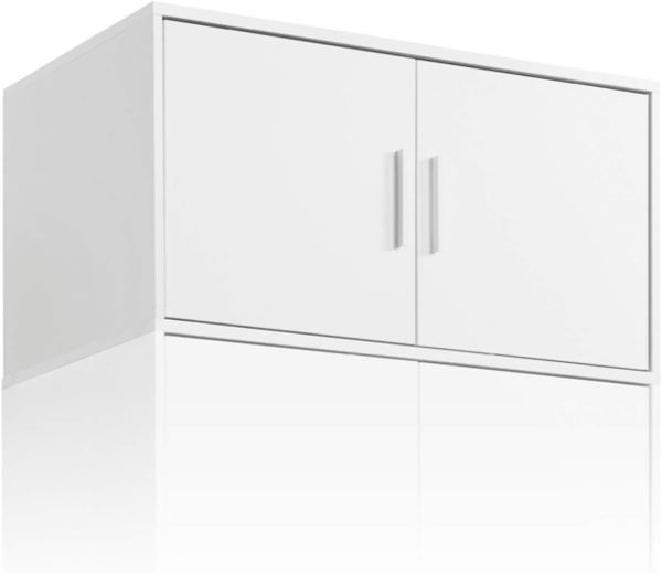 mokebo Aufsatzschrank Der Hochstapler (für extra viel Stauraum) Schrankaufsatz für Kleiderschrank 'Der Grenzenlose' in Weiß