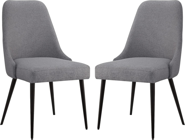 Ball & Cast gepolsterte Küchenstühle 2er Set, Moderne Esszimmerstühle, Bequeme Beistellstühle mit Metallbeinen, Grau