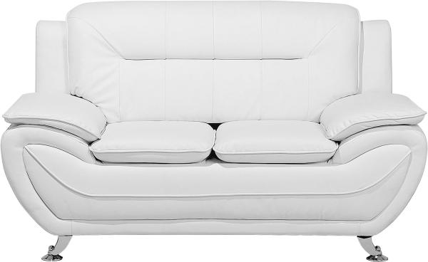 2-Sitzer Sofa Kunstleder weiß LEIRA