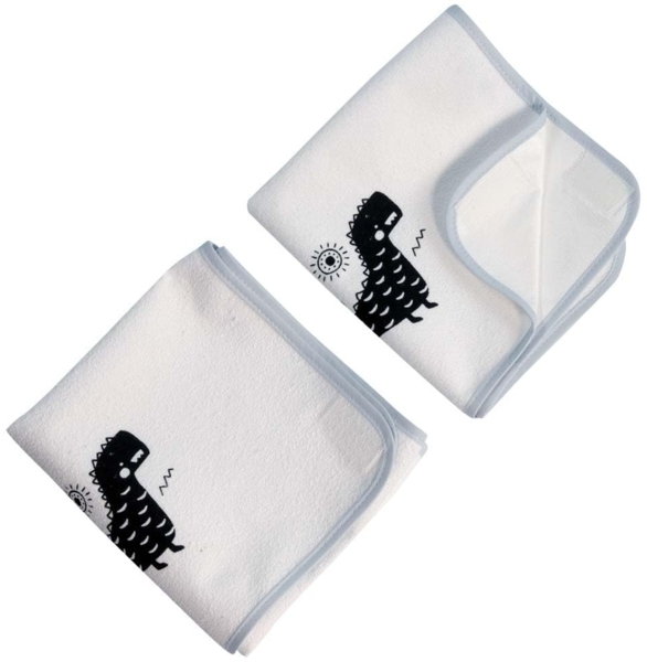 Ersatz-Frotteebezüge für Wickelbrettlauflage Hedda mit Klettverschluss, 2er-Set, Dino-Design