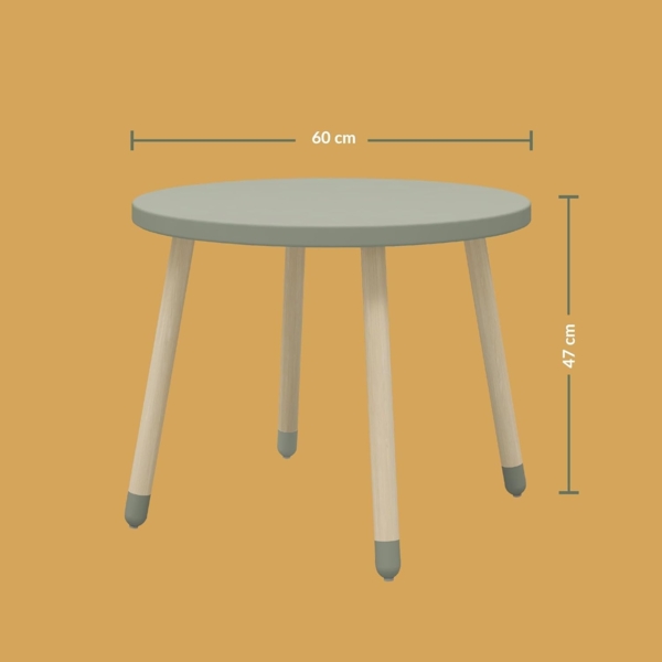 Flexa Dots Kindertisch mit Punkten für Kinderzimmer | FSC-Zertifiziert aus MDF und Eschenholz | Kann auch als Kaffeetisch benutzt Werden | B: 60 cm und H: 47 cm (Farbe: Naturgrün) Bild 3