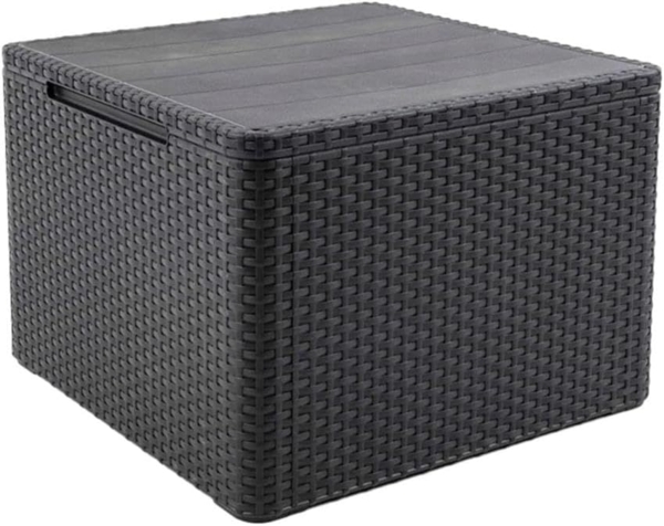 Keter Gartentisch/ Gartenbox mit Stauraum Claire Graphitgrau 447613