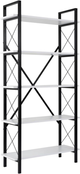 Bücherregal, 'Elysian', 180 x 33,5 x 90, Weiß, Schwarz