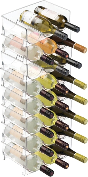 mDesign Flaschenregal Weinregal 8er-Set stapelbar Kunststoff transparent