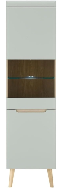 Lomadox Vitrine STOCKTON-61 grün mit Eiche Nb, Beleuchtung, B/H/T ca. 53/197/40cm Bild 5