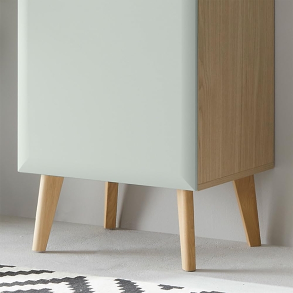 Lomadox Vitrine STOCKTON-61 grün mit Eiche Nb, Beleuchtung, B/H/T ca. 53/197/40cm Bild 3