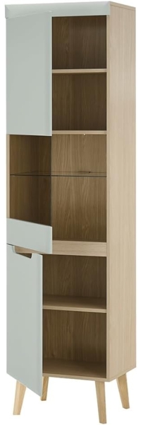 Lomadox Vitrine STOCKTON-61 grün mit Eiche Nb, Beleuchtung, B/H/T ca. 53/197/40cm Bild 4