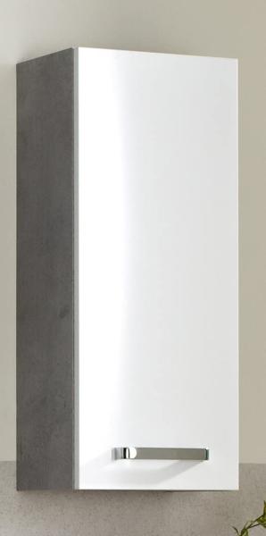 Wandschrank Hamm / Hanau, Holzwerkstoff, Metall, Grau, Weiß, 30 x 70 x 20 cm