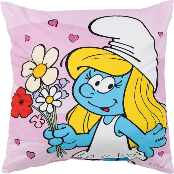 United Labels® Dekokissen Die Schlümpfe Kissen Schlumpfine Plüsch Zierkissen 40x40 cm