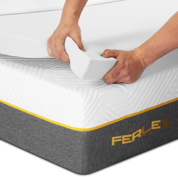 Ferlex Viskoelastische Topper, 7 cm, 105x200 cm, Matratzenauflage ohne Bezug, Topper für Matratze und Sofa