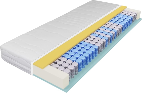Taschenfederkernmatratze Ortho Strong, Beco, 20 cm hoch, 2 Härtegrade in 1 Matratze, 100 Nächte Probeschlafen