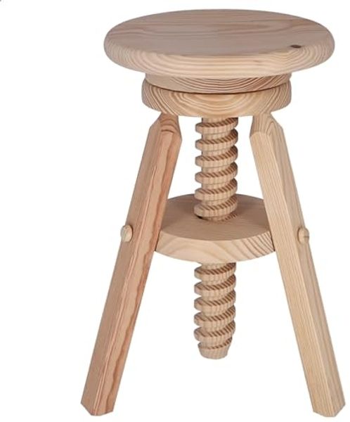 Aranaz Drehbarer Hocker aus Kiefer ohne Lack