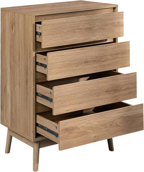 Rebecca Mobili Wohnzimmer Kommode, 4 Schubladen, MDF, Braun, Modern Style - Maße HxLxB: 91 x 60 x 40 cm - Art. RE6716 Bild 4