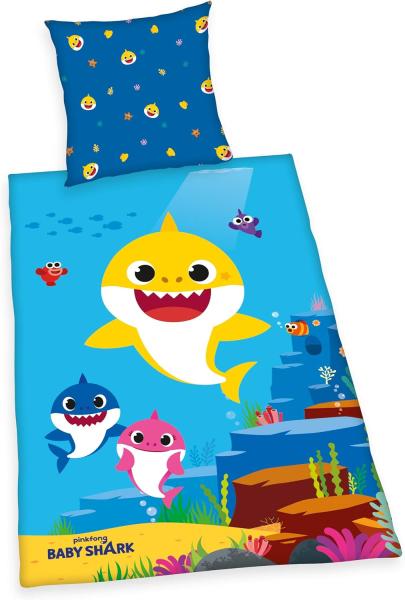 Herding Bettwäsche Baby Shark|135x200 cm + 80x80 cm