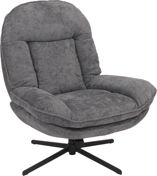 Relaxsessel HWC-P32, Fernsehsessel Nosagfederung Polstersessel, drehbar Metall Stoff/Textil Chenille (370 g/m²) ~ grau
