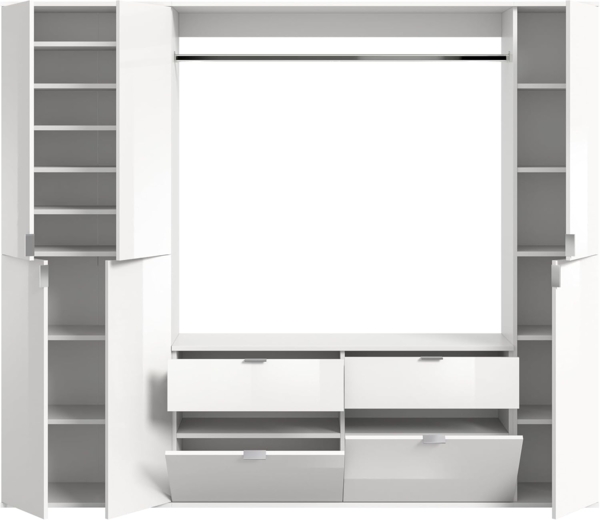Garderobenset Projekt X VI - Weiß / Weiß Hochglanz Bild 4