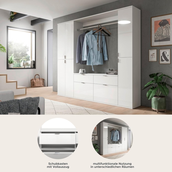 Garderobenset Projekt X VI - Weiß / Weiß Hochglanz Bild 7