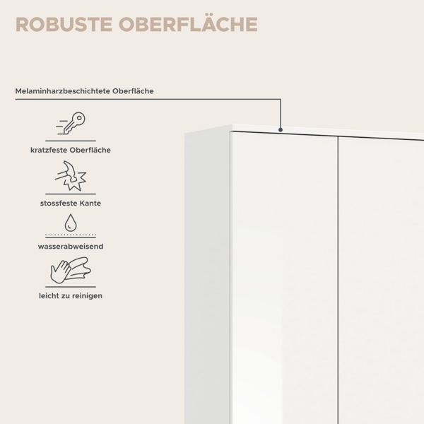 Garderobenset Projekt X VI - Weiß / Weiß Hochglanz Bild 8