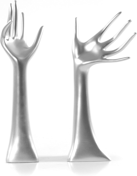 DESIGN DELIGHTS Schmuckständer 2 DESIGN DEKO SCHMUCKHÄNDE "GRACIOSA", silber, Schmuckhalter