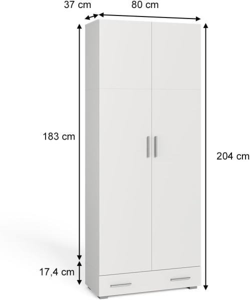 Aktenregal Ingo Weiß 80 x 182.4 cm mit Schublade Vicco Bild 3