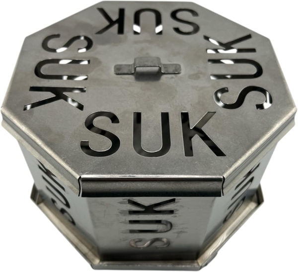 SOUK ONE Tischgrill mit Aktivbelüftung, Holzkohlegrill Grill mit Lüfter, Campinggrill BBQ Outdoor (Grau) Bild 5