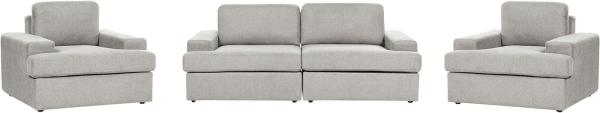 Sofa Set hellgrau 5-Sitzer ALLA