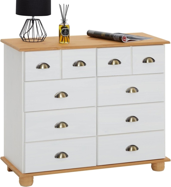 IDIMEX Kommode COLMAR, Schubladenschrank Kommode Apothekerschrank Sideboard, 8 Schubladen wei